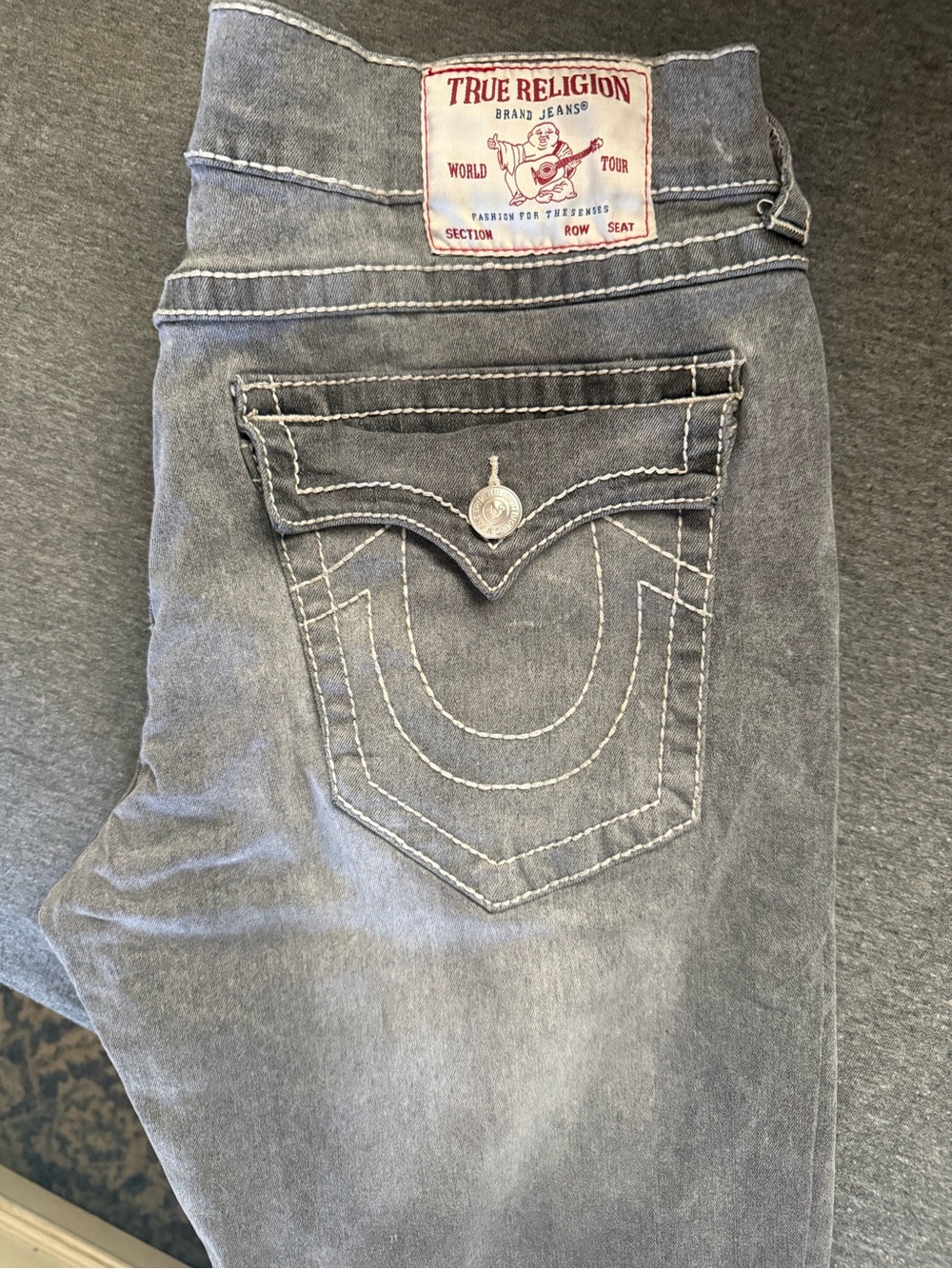 True Religion Men’s Gray Straight Jeans (Ricky Relaxed Straight)